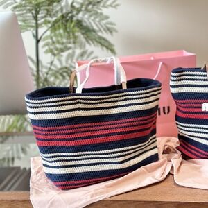 Miumiu woven shopping bag